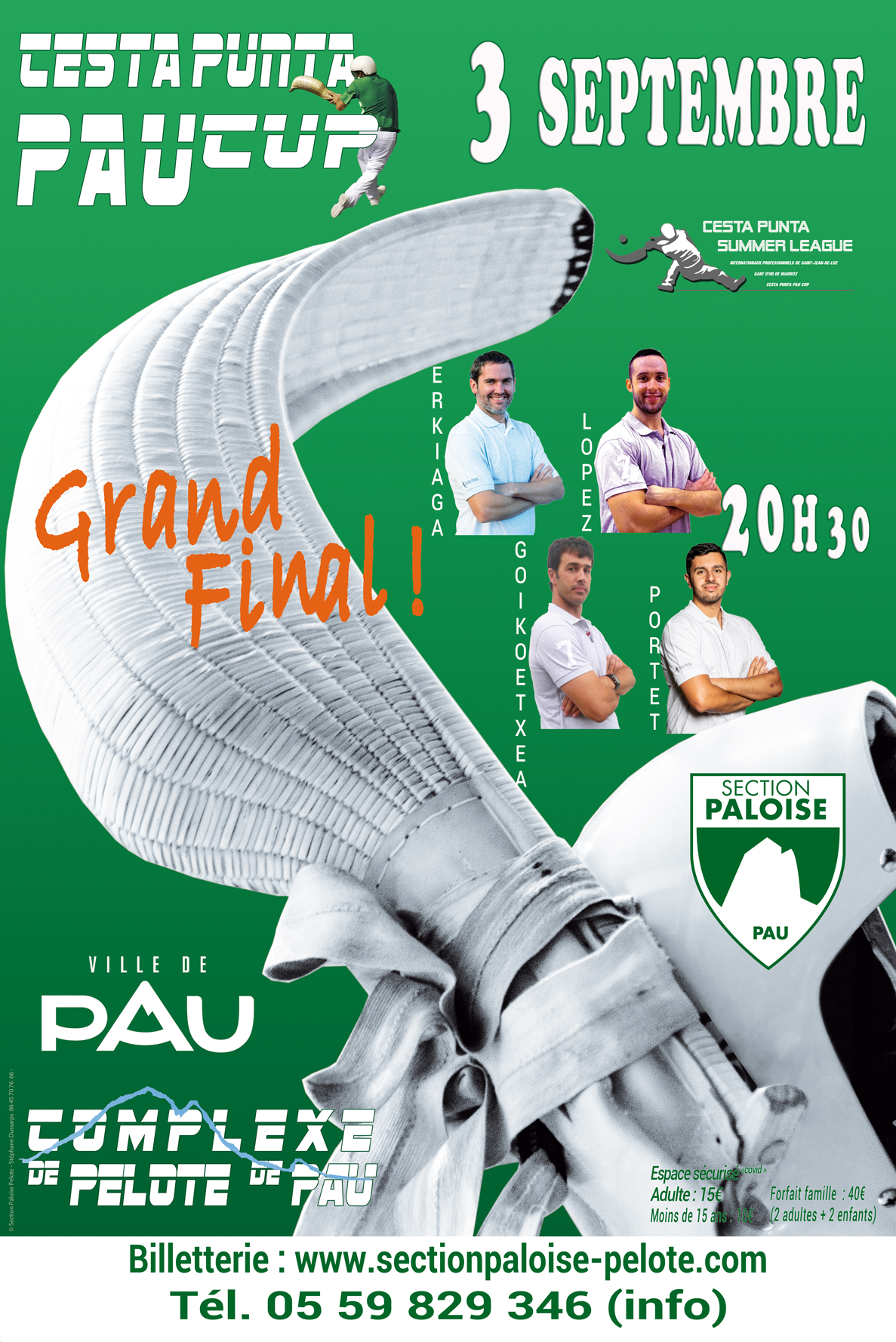 Grand final, vendredi 3 septembre au Jaï Alaï de Pau